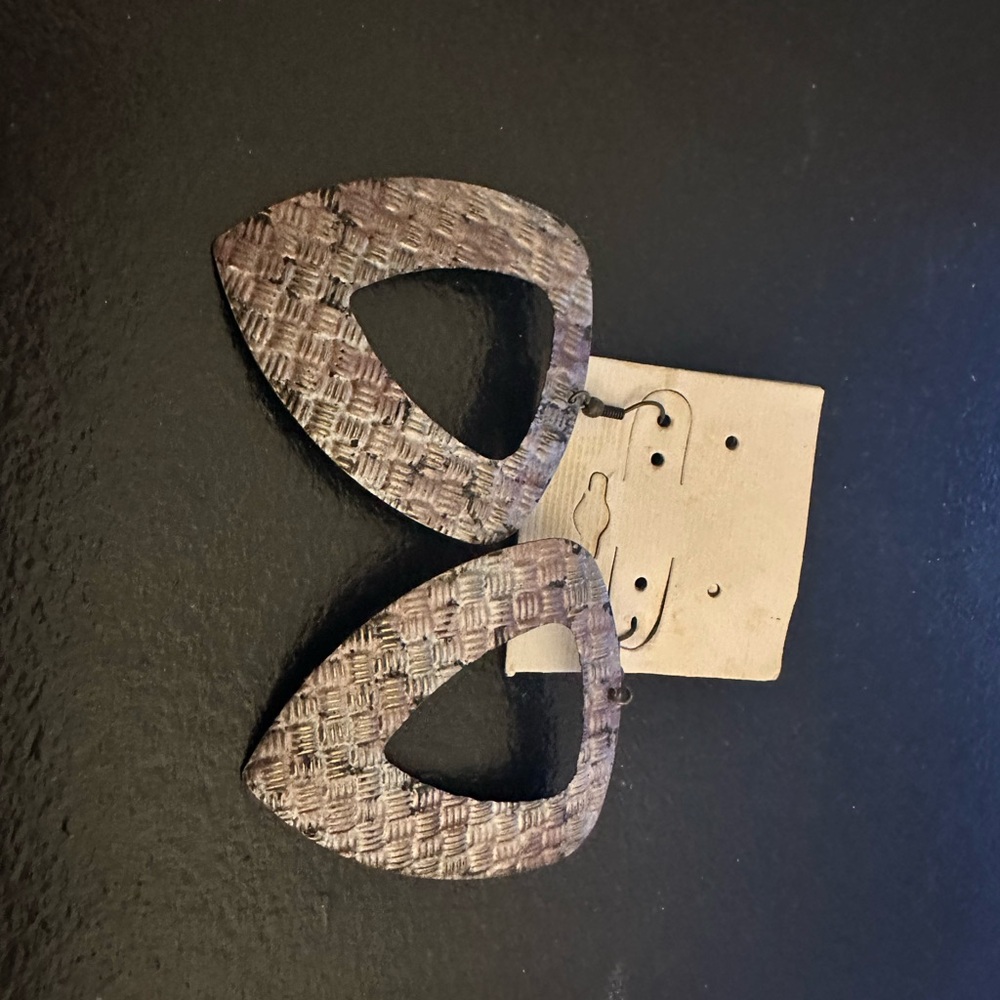 Woven Textured Earrings - Silver